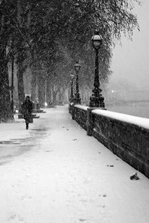 Chelsea Embankment snowstorm