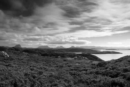 Peaks of Suilven, Cul Mor and Stac Pollaidh, Assynt, Highlands, Scotland