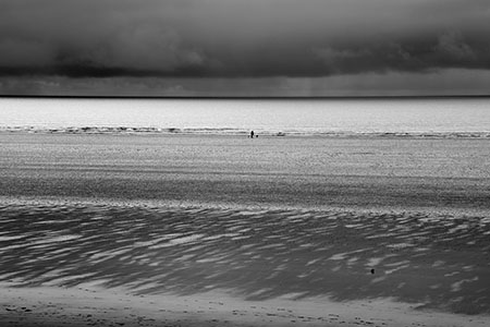 Pendine Sands dog walker, Carmarthenshire, Wales